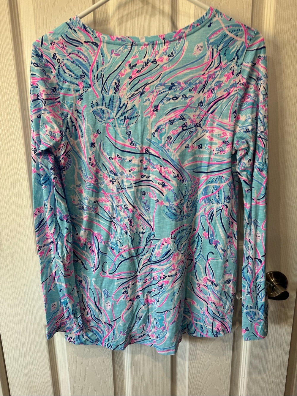 Lilly Pulitzer Etta Long Sleeve Bermudaful Women's Cotton Shirt Size Small - Picture 5 of 8